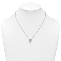 14K White Gold 0.50 Carat Lab Grown Diamond VS+ F+ Complete Letter P Initial Necklace, 18" view 3