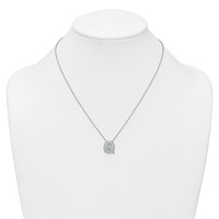 14K White Gold 0.50 Carat Lab Grown Diamond VS+ F+ Complete Letter Q Initial Necklace, 18" view 3