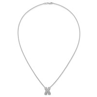 14K White Gold 0.50 Carat Lab Grown Diamond VS+ F+ Complete Letter X Initial Necklace, 18" view 4