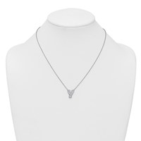 14K White Gold 0.50 Carat Lab Grown Diamond VS+ F+ Complete Letter Y Initial Necklace, 18" view 3