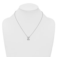 14K White Gold 0.38 Carat Lab Grown Diamond VS+ F+ Complete Letter Z Initial Necklace, 18" view 3