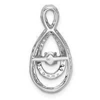 14K White Gold 0.50 Carat Lab Grown Diamond VS+ F+ Complete Teardrop Pendant view 3