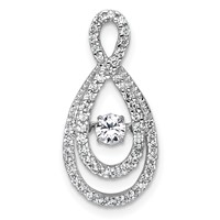 14K White Gold 0.50 Carat Lab Grown Diamond VS+ F+ Complete Teardrop Pendant view 1