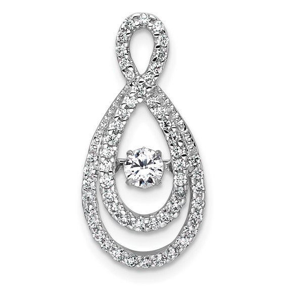 Gold Lab Grown Diamond CrossVibrant Teardrop Chain Slide