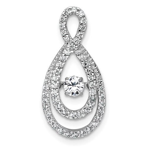 14K White Gold 0.50 Carat Lab Grown Diamond VS+ F+ Complete Teardrop Pendant