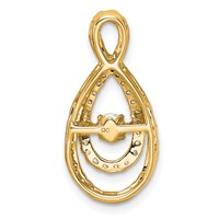 14K Yellow Gold 0.50 Carat Lab Grown Diamond VS+ F+ Complete Teardrop Pendant view 3