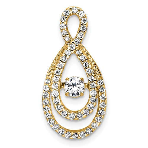 14K Yellow Gold 0.50 Carat Lab Grown Diamond VS+ F+ Complete Teardrop Pendant
