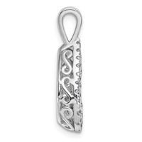 14K White Gold 0.50 Carat Lab Grown Diamond VS+ F+ Complete Teardrop Pendant view 2