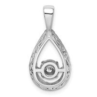14K White Gold 0.50 Carat Lab Grown Diamond VS+ F+ Complete Teardrop Pendant view 3
