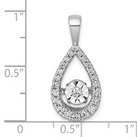 14K White Gold 0.50 Carat Lab Grown Diamond VS+ F+ Complete Teardrop Pendant view 4