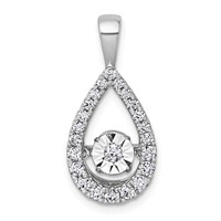 14K White Gold 0.50 Carat Lab Grown Diamond VS+ F+ Complete Teardrop Pendant view 1