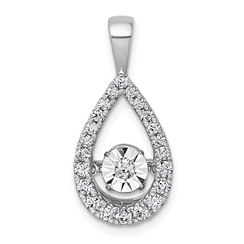14K White Gold 0.50 Carat Lab Grown Diamond VS+ F+ Complete Teardrop Pendant