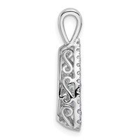14K White Gold 0.88 Carat Lab Grown Diamond VS+ F+ Complete Teardrop Pendant view 2
