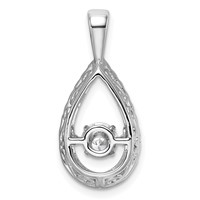 14K White Gold 0.88 Carat Lab Grown Diamond VS+ F+ Complete Teardrop Pendant view 3