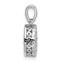 14K White Gold 0.75 Carat Lab Grown Diamond VS+ F+ Complete Vibrant Circle Pendant view 2