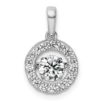 14K White Gold 0.75 Carat Lab Grown Diamond VS+ F+ Complete Vibrant Circle Pendant view 1
