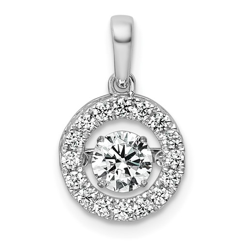 14K White Gold 0.75 Carat Lab Grown Diamond VS+ F+ Complete Vibrant Circle Pendant