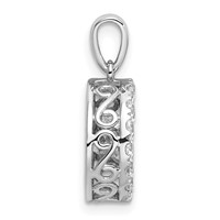 14K White Gold 1.50 Carat Lab Grown Diamond VS+ F+ Complete Vibrant Circle Pendant view 2