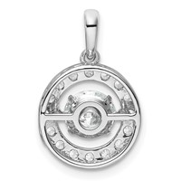 14K White Gold 1.50 Carat Lab Grown Diamond VS+ F+ Complete Vibrant Circle Pendant view 3