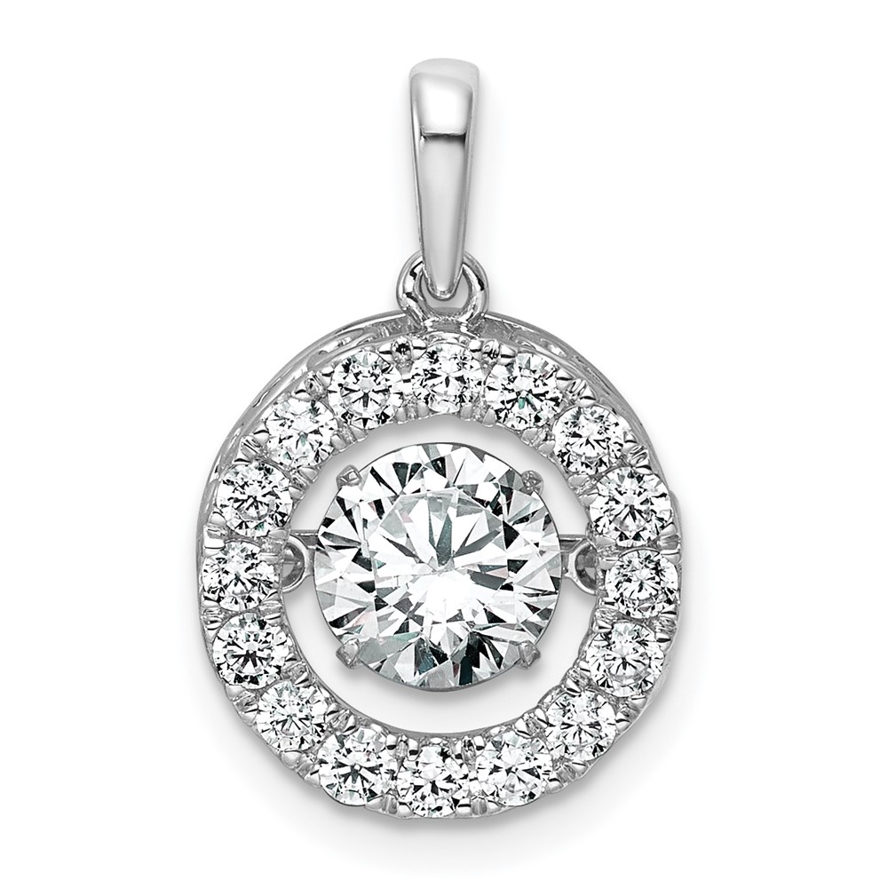 14K White Gold 1.50 Carat Lab Grown Diamond VS+ F+ Complete Vibrant Circle Pendant