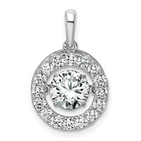 14K White Gold 1.50 Carat Lab Grown Diamond VS+ F+ Complete Vibrant Circle Pendant view 1
