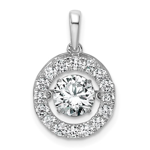 14K White Gold 1.50 Carat Lab Grown Diamond VS+ F+ Complete Vibrant Circle Pendant