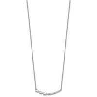 14K White Gold 0.75 Carat Lab Grown Daimond VS+ F+ Complete Fashion Bar Necklace, 18" view 2