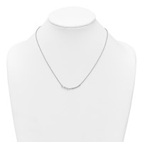 14K White Gold 0.75 Carat Lab Grown Daimond VS+ F+ Complete Fashion Bar Necklace, 18" view 3