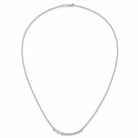 14K White Gold 0.75 Carat Lab Grown Daimond VS+ F+ Complete Fashion Bar Necklace, 18" view 4