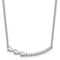 14K White Gold 0.75 Carat Lab Grown Daimond VS+ F+ Complete Fashion Bar Necklace, 18" view 1
