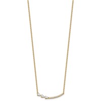 14K Yellow Gold 0.75 Carat Lab Grown Diamond VS+ F+ Complete Fashion Bar Necklace, 18" view 2