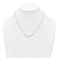 14K Yellow Gold 0.75 Carat Lab Grown Diamond VS+ F+ Complete Fashion Bar Necklace, 18" view 3