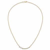 14K Yellow Gold 0.75 Carat Lab Grown Diamond VS+ F+ Complete Fashion Bar Necklace, 18" view 4
