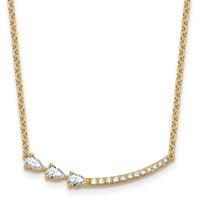 14K Yellow Gold 0.75 Carat Lab Grown Diamond VS+ F+ Complete Fashion Bar Necklace, 18" view 1