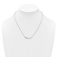 14K White Gold 0.38 Carat Lab Grown Diamond VS+ F+ Complete Fashion Hearts Bar Necklace, 18" view 3