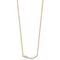 14K Yellow Gold 0.38 Carat Lab Grown Diamond VS+ F+ Complete Fashion Hearts Bar Necklace, 18" view 2