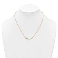14K Yellow Gold 0.38 Carat Lab Grown Diamond VS+ F+ Complete Fashion Hearts Bar Necklace, 18" view 3