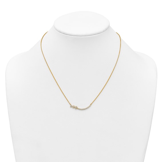 Gold Diamond Bar/Heart Necklace