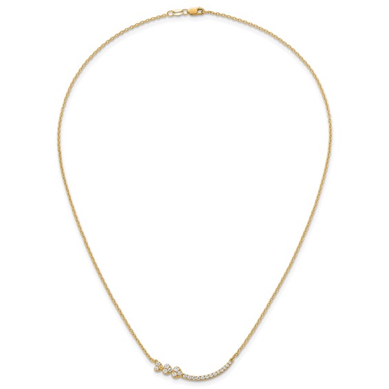 Gold Diamond Bar/Heart Necklace