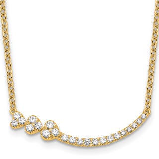 Gold Diamond Bar/Heart Necklace