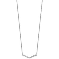14K White Gold 0.33 Carat Lab Grown Diamond VS+ F+ Complete Fashion Bar Necklace, 18" view 2