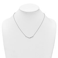 14K White Gold 0.33 Carat Lab Grown Diamond VS+ F+ Complete Fashion Bar Necklace, 18" view 3