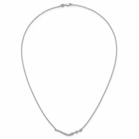 14K White Gold 0.33 Carat Lab Grown Diamond VS+ F+ Complete Fashion Bar Necklace, 18" view 4