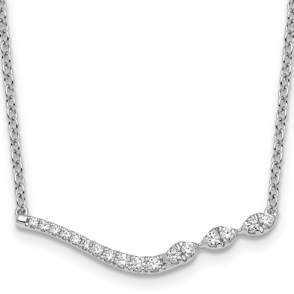 14K White Gold 0.33 Carat Lab Grown Diamond VS+ F+ Complete Fashion Bar Necklace, 18"