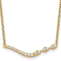 14K Yellow Gold 0.33 Carat Lab Grown Diamond VS+ F+ Complete Fashion Bar Necklace, 18" view 1