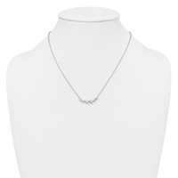 14K White Gold 0.38 Carat Lab Grown Diamond VS+ F+ Round Complete Pear-Link Bar Necklace, 18" view 3