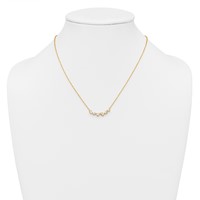 14K Yellow Gold 0.38 Carat Lab Grown Diamond VS+ F+ Round Complete Pear-Link Bar Necklace, 18" view 3