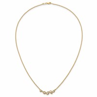 14K Yellow Gold 0.38 Carat Lab Grown Diamond VS+ F+ Round Complete Pear-Link Bar Necklace, 18" view 4