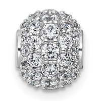 14K White Gold 1 Carat Lab Grown Diamond VS+ F+ Complete Sphere Slide Pendant view 2