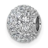 14K White Gold 1 Carat Lab Grown Diamond VS+ F+ Complete Sphere Slide Pendant view 1